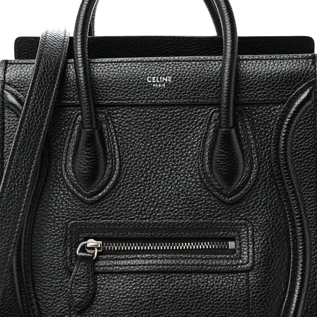 Drummed Calfskin Nano Luggage Black