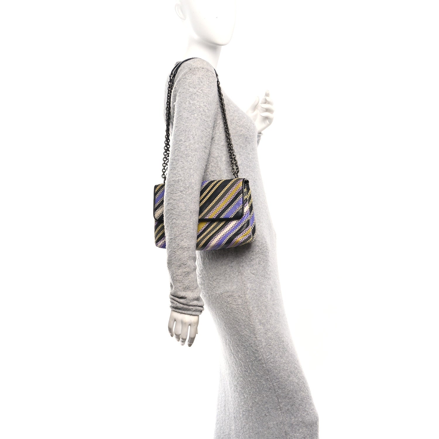 Nappa Striped Small Olimpia Black Multicolor