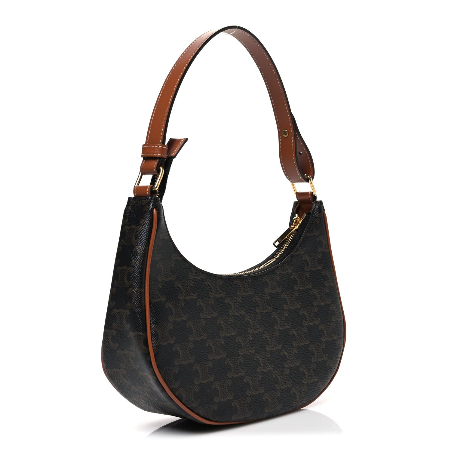 Triomphe Canvas Calfskin Ava Shoulder Bag Tan
