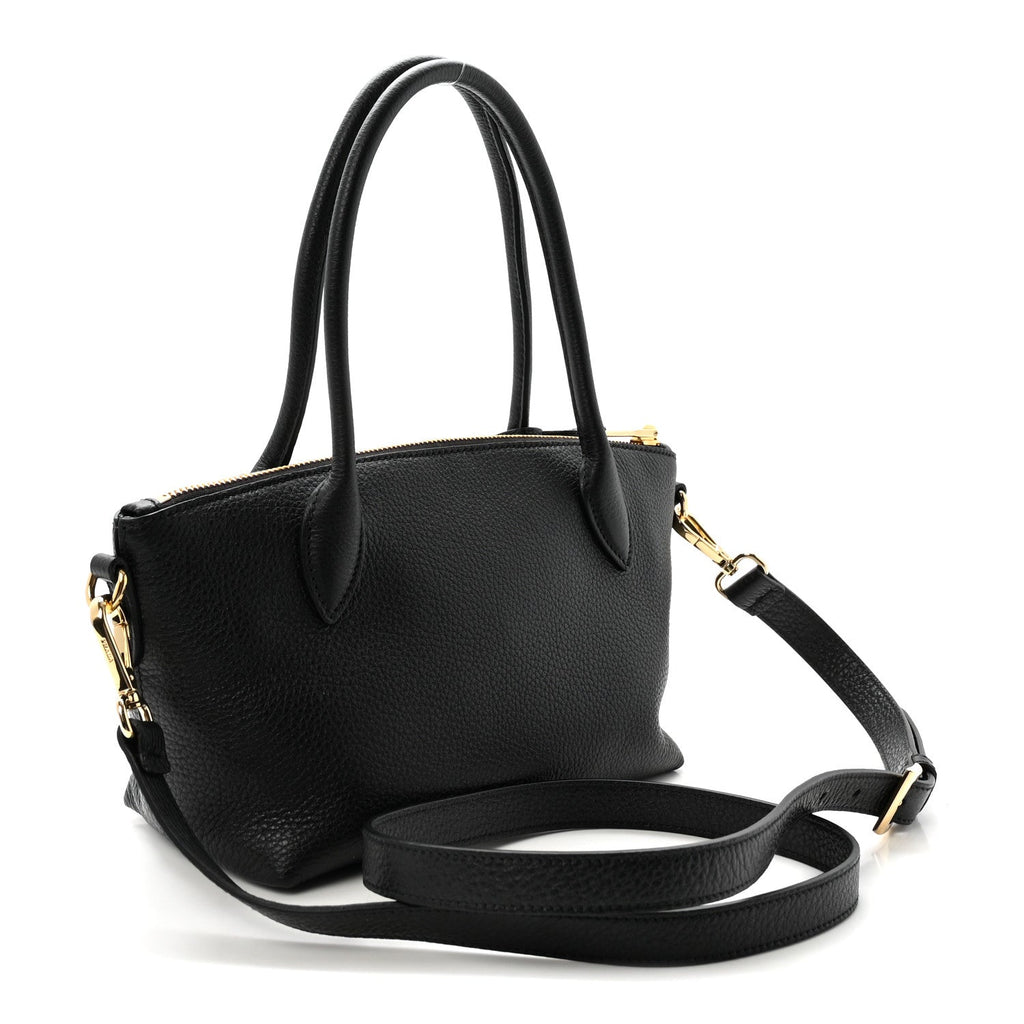 Vitello Daino Small Tote Black