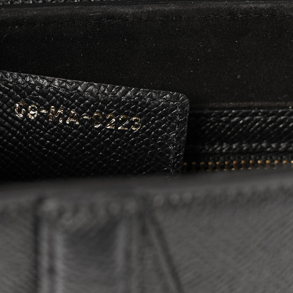 Grained Calfskin Saddle Bag With Strap Black