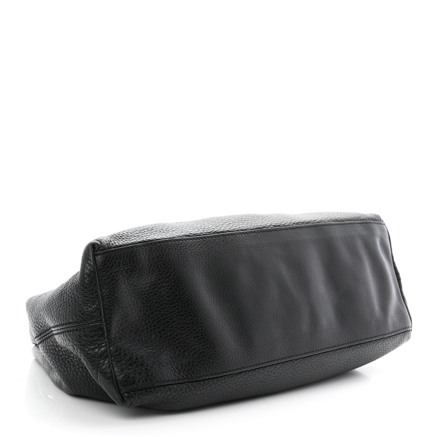 Pebbled Calfskin Medium Soho Chain Shoulder Bag Black