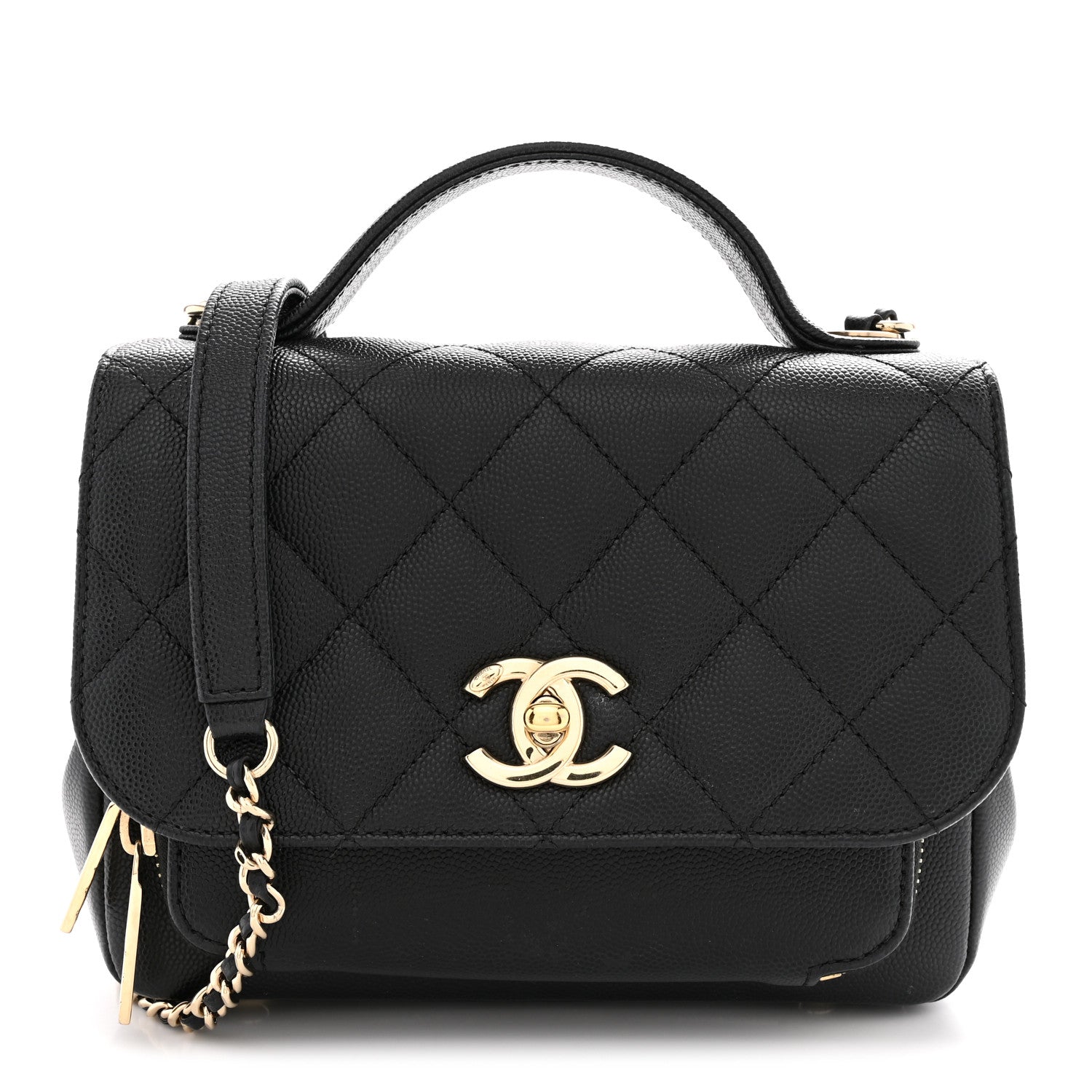 Caviar Quilted Small Business Affinity Flap Black