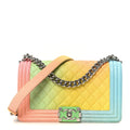 Caviar Quilted Medium Cuba Rainbow Boy Flap Multicolor