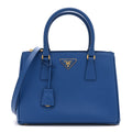 Saffiano Lux Small Galleria Double Zip Tote Bluette