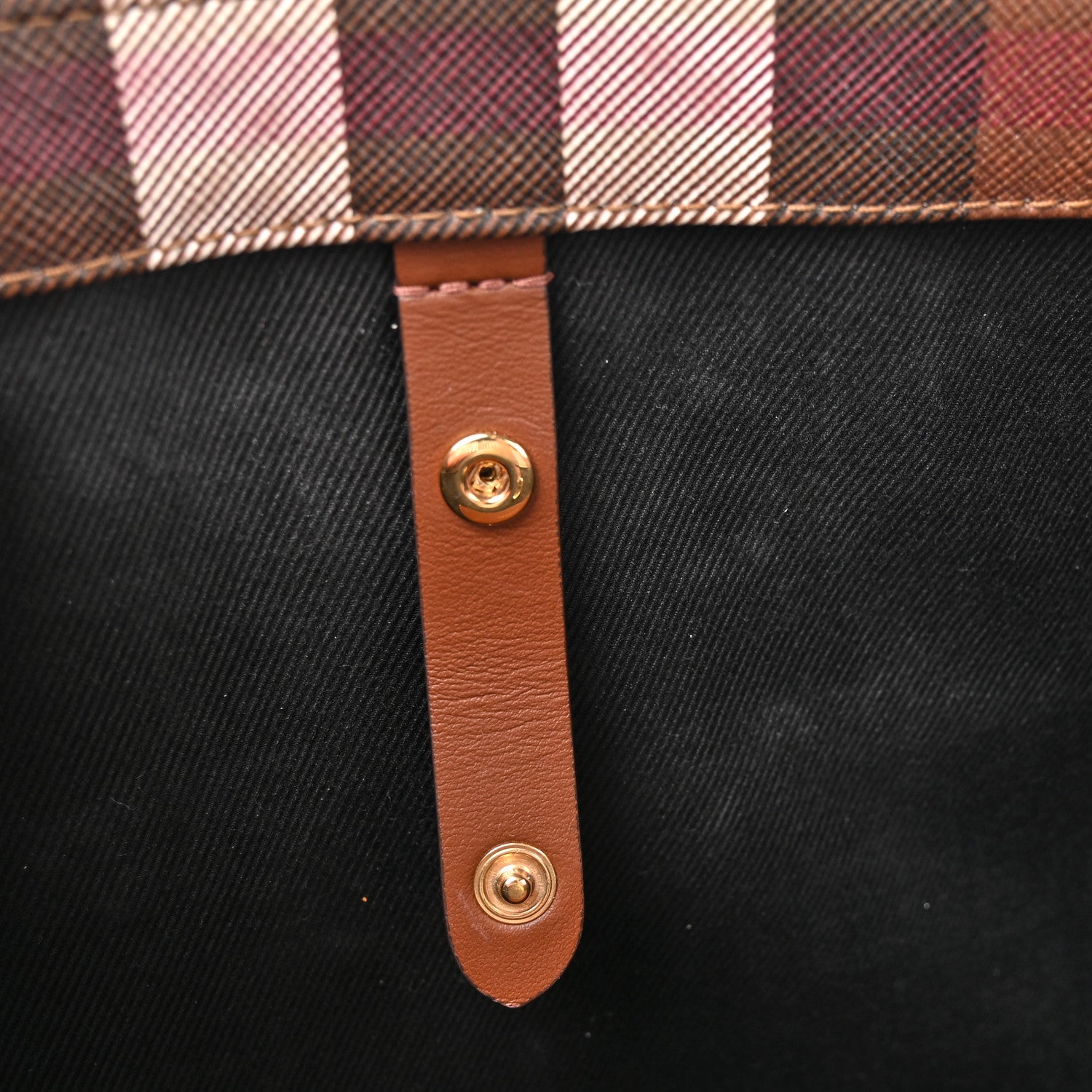 E-Canvas Check Calfskin Mini Freya Tote Dark Birch Brown