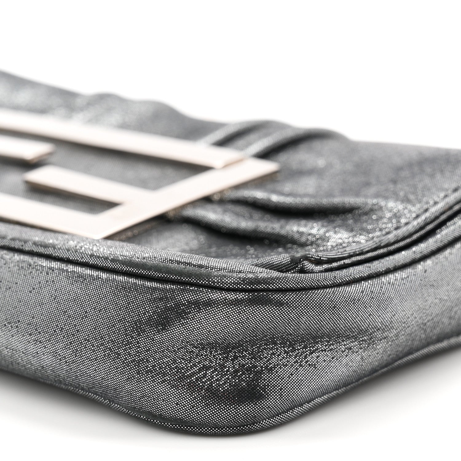 Metallic Calfskin Mia Pochette Silver
