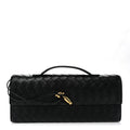 Nappa Intrecciato Long Andiamo Top Handle Clutch Black