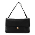 Grained Calfskin Souplissimo Maxi Flap Black