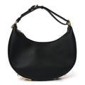 Vitello Grace Matte Small Fendigraphy Hobo Bag Black