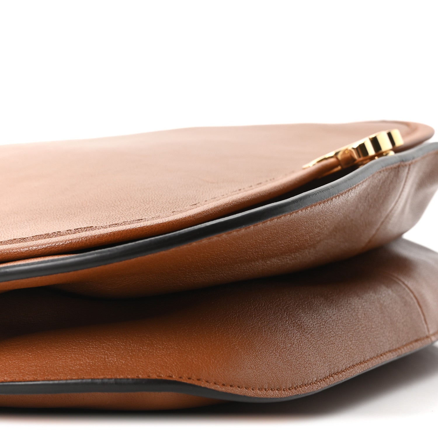 Shiny Lambskin Soft Triomphe Besace Bag Soft Tan