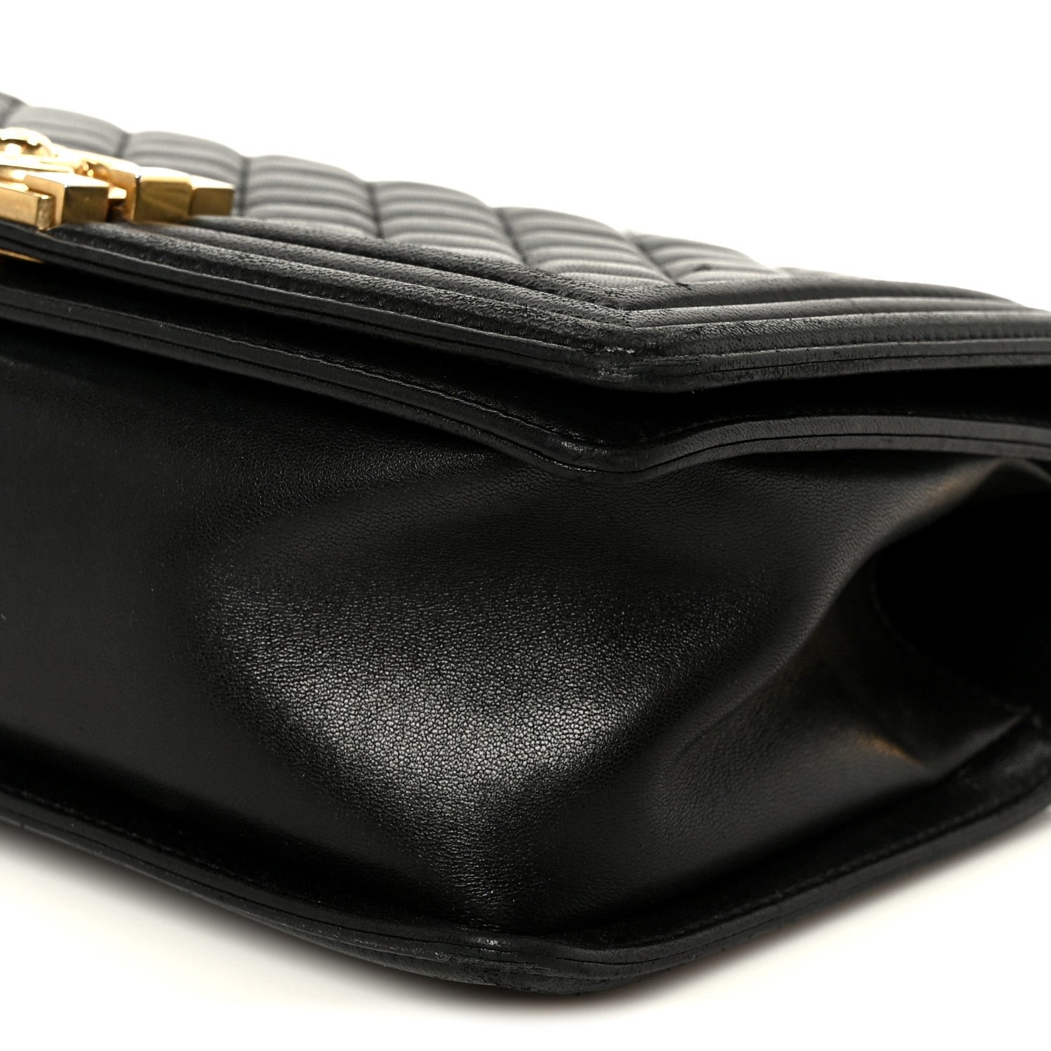 Lambskin Quilted Medium Boy Flap Black