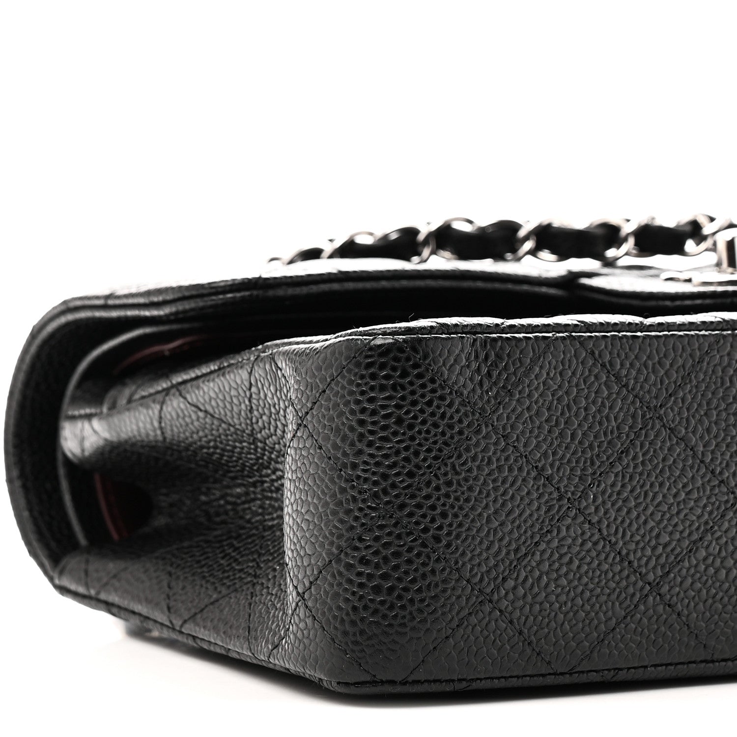 Caviar Quilted Small Double Flap Black