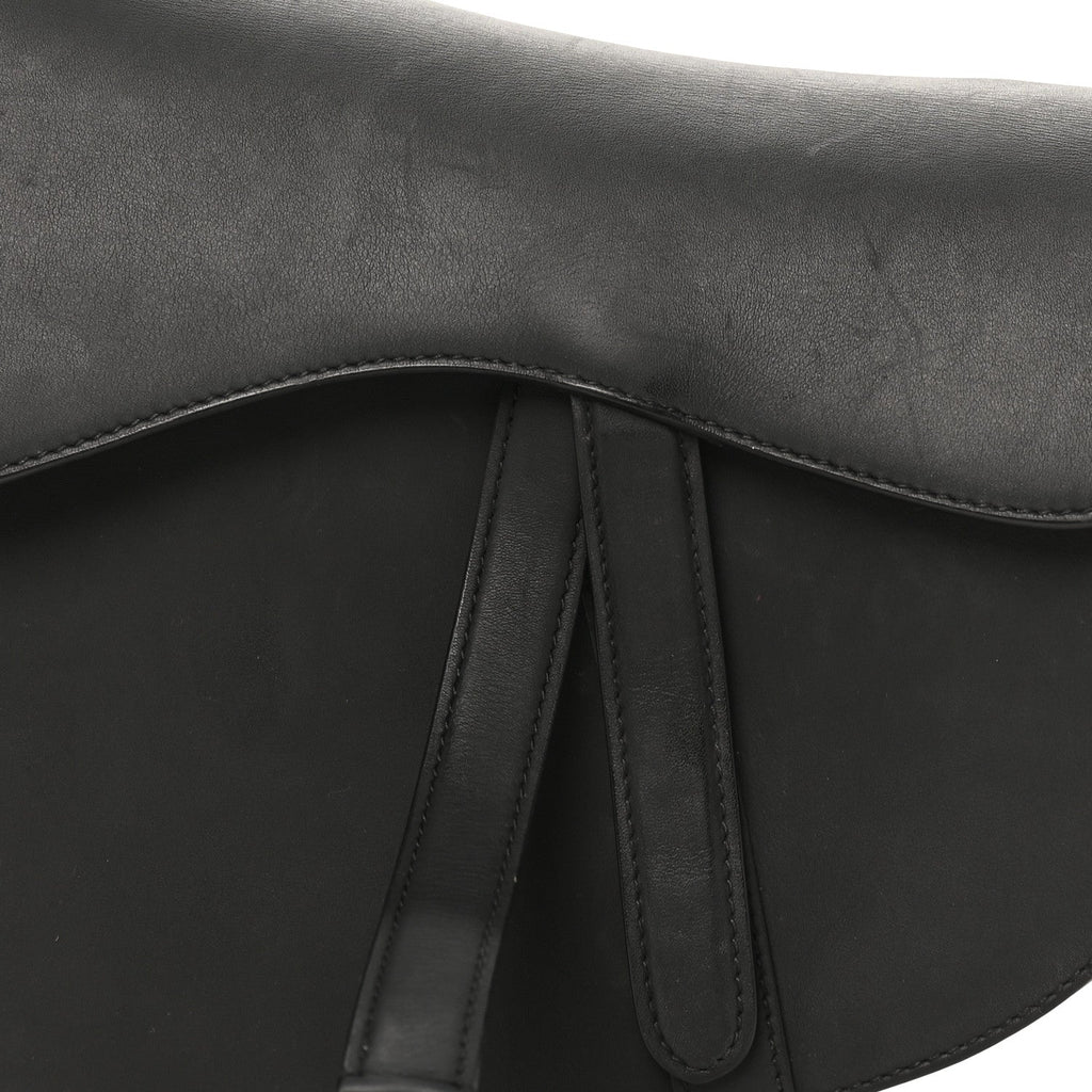 Ultra Matte Calfskin Saddle Bag Black