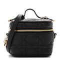 Lambskin Cannage Micro Lady Dior Vanity Case Black