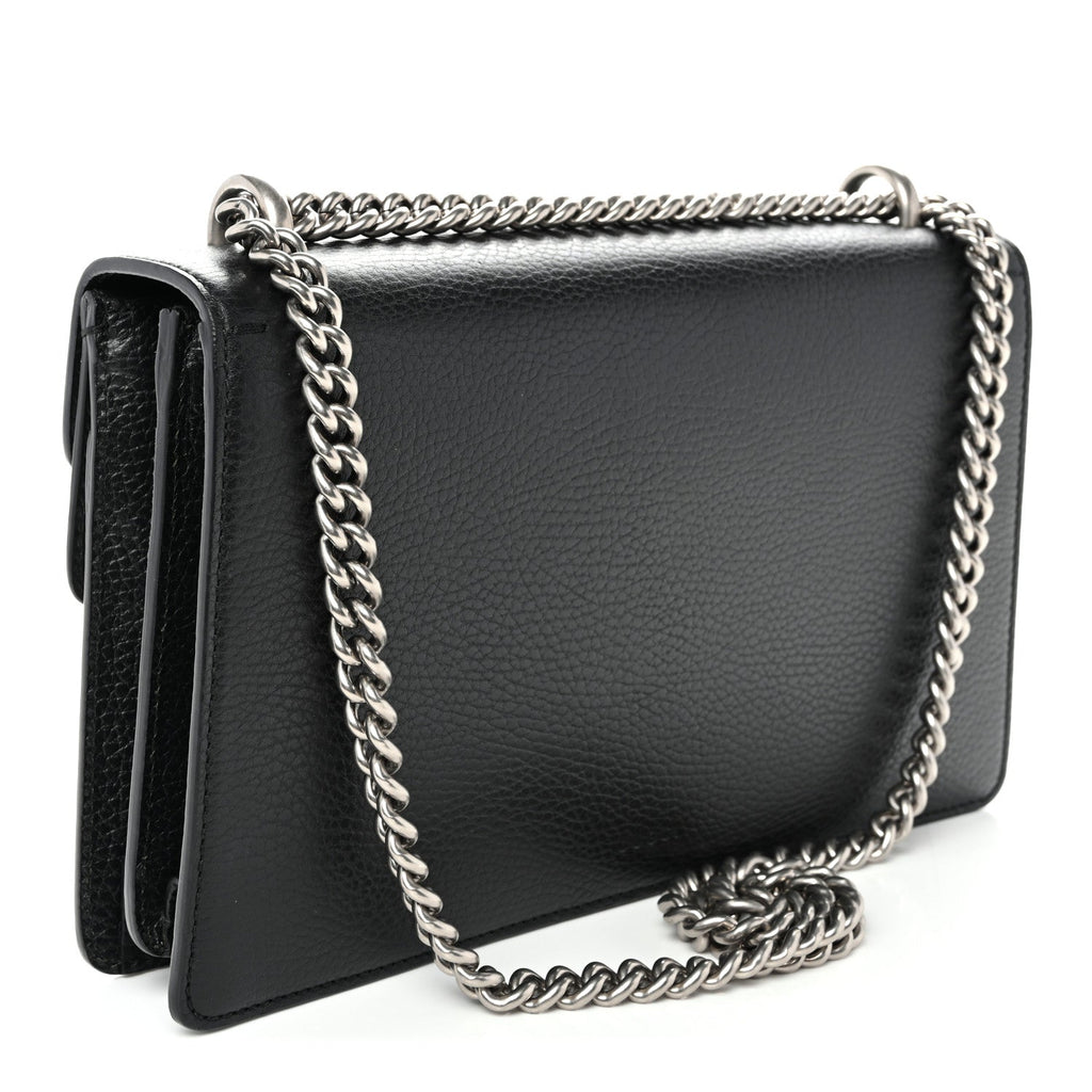 Pebbled Calfskin Small Dionysus Shoulder Bag Black