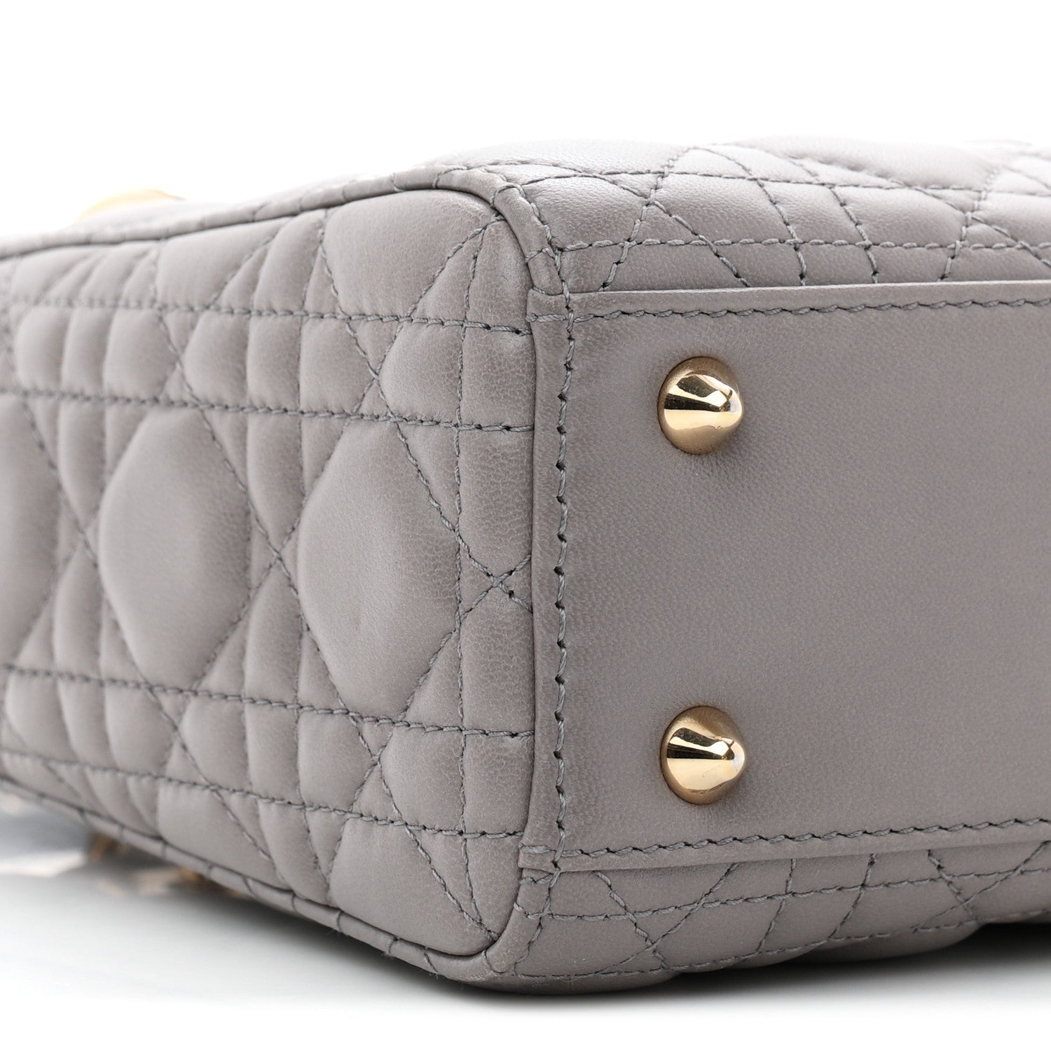 Lambskin Cannage Small Lucky Badges My Lady Dior Grey