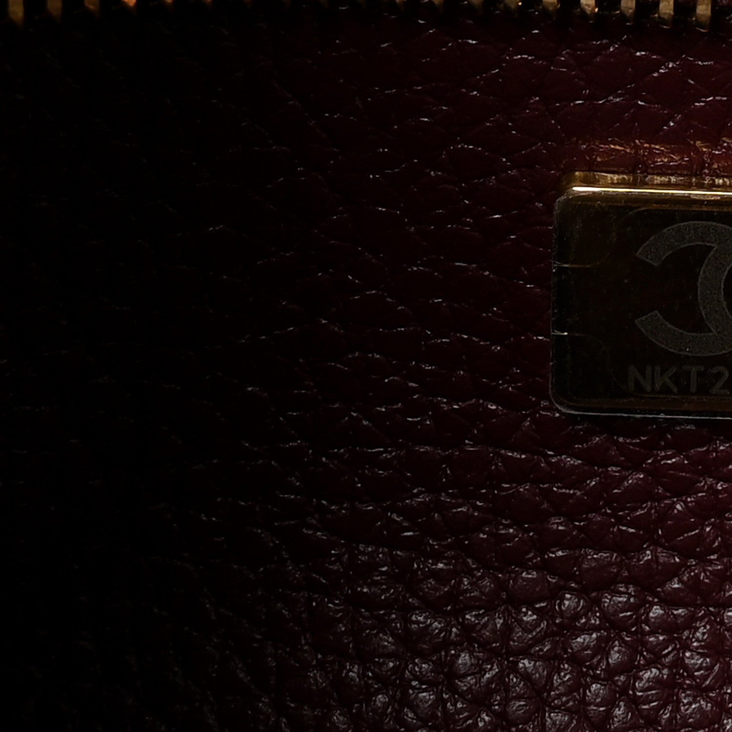 Grained Calfskin Stitched Urban Essentials Small Shopping Bag Burgundy