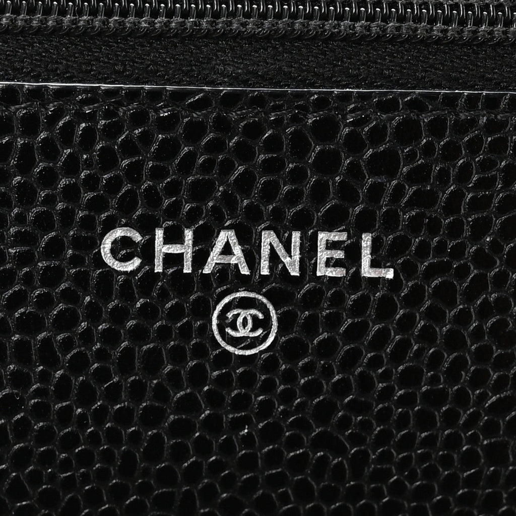 Caviar Quilted Wallet on Chain WOC Black