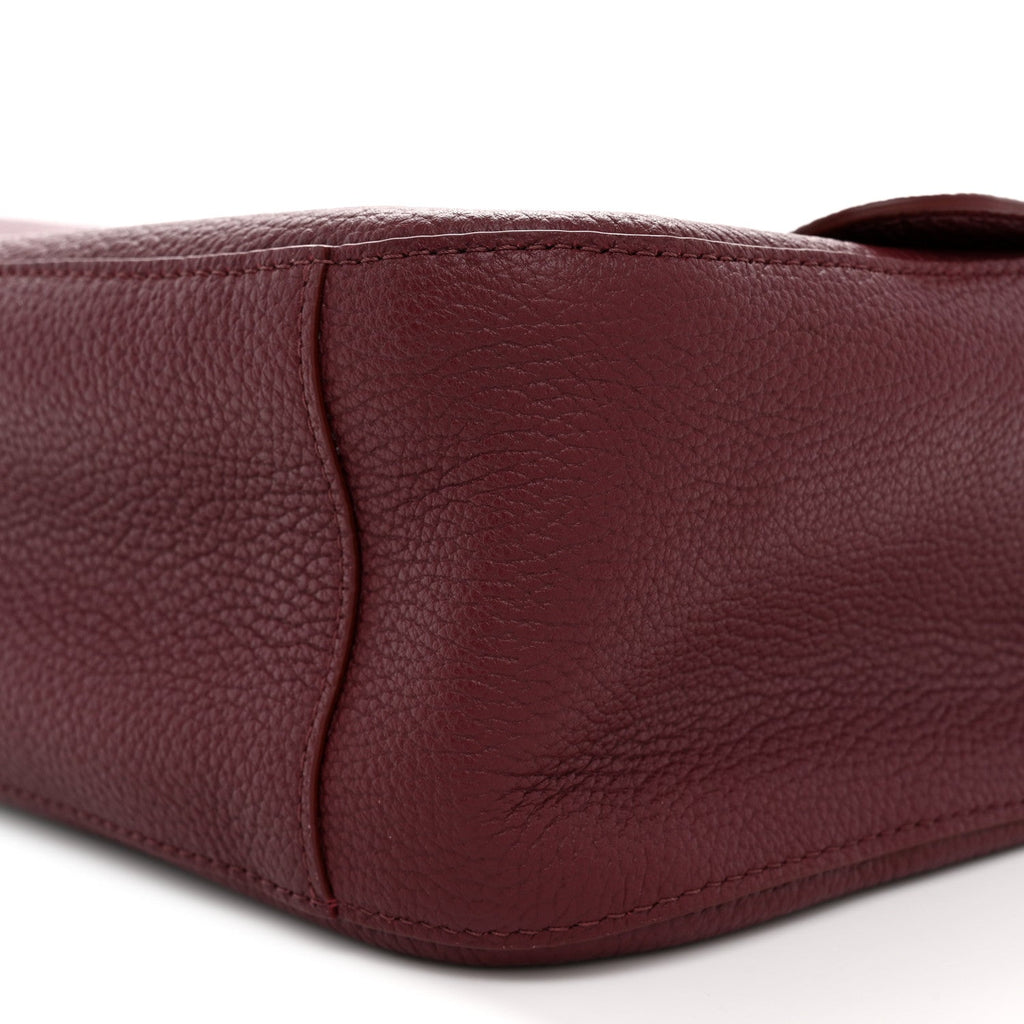 Grained Calfskin Small Souplissimo Maxi Flap Burgundy
