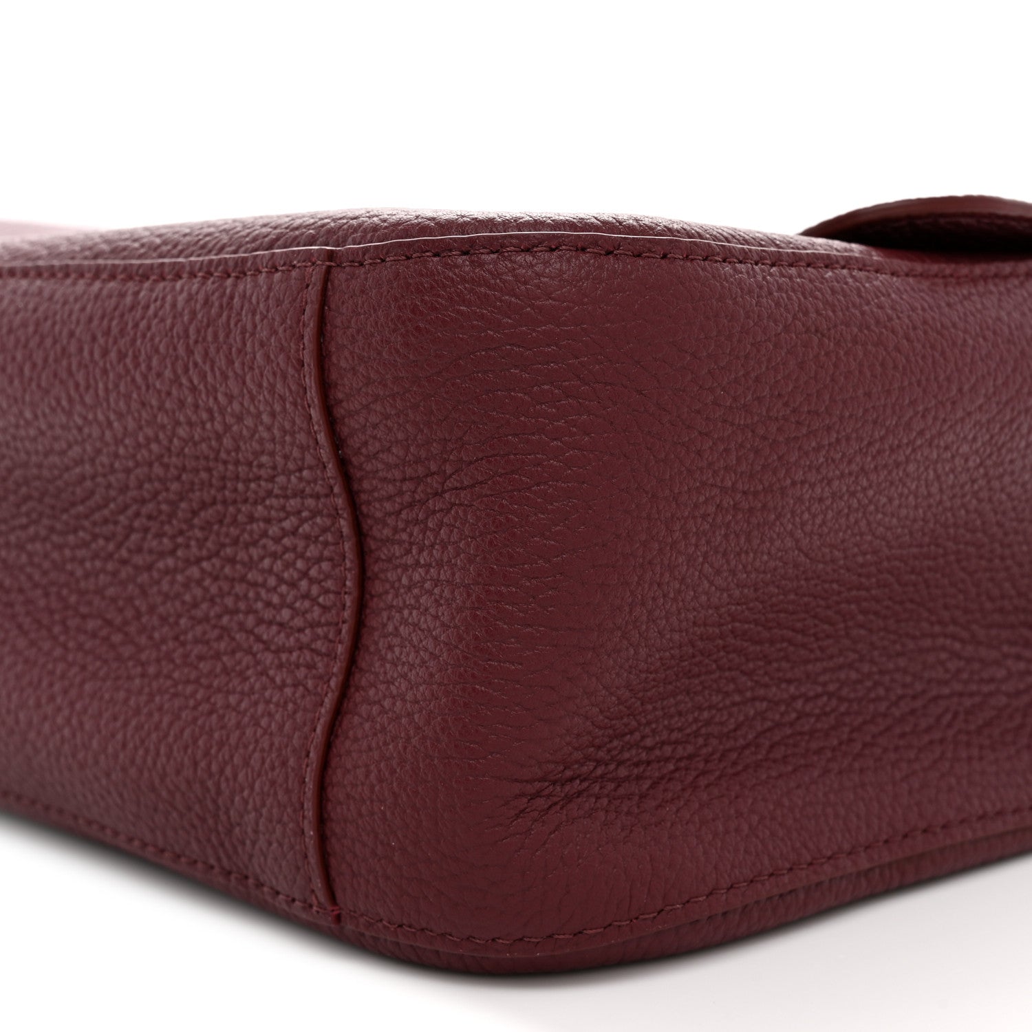 Grained Calfskin Small Souplissimo Maxi Flap Burgundy
