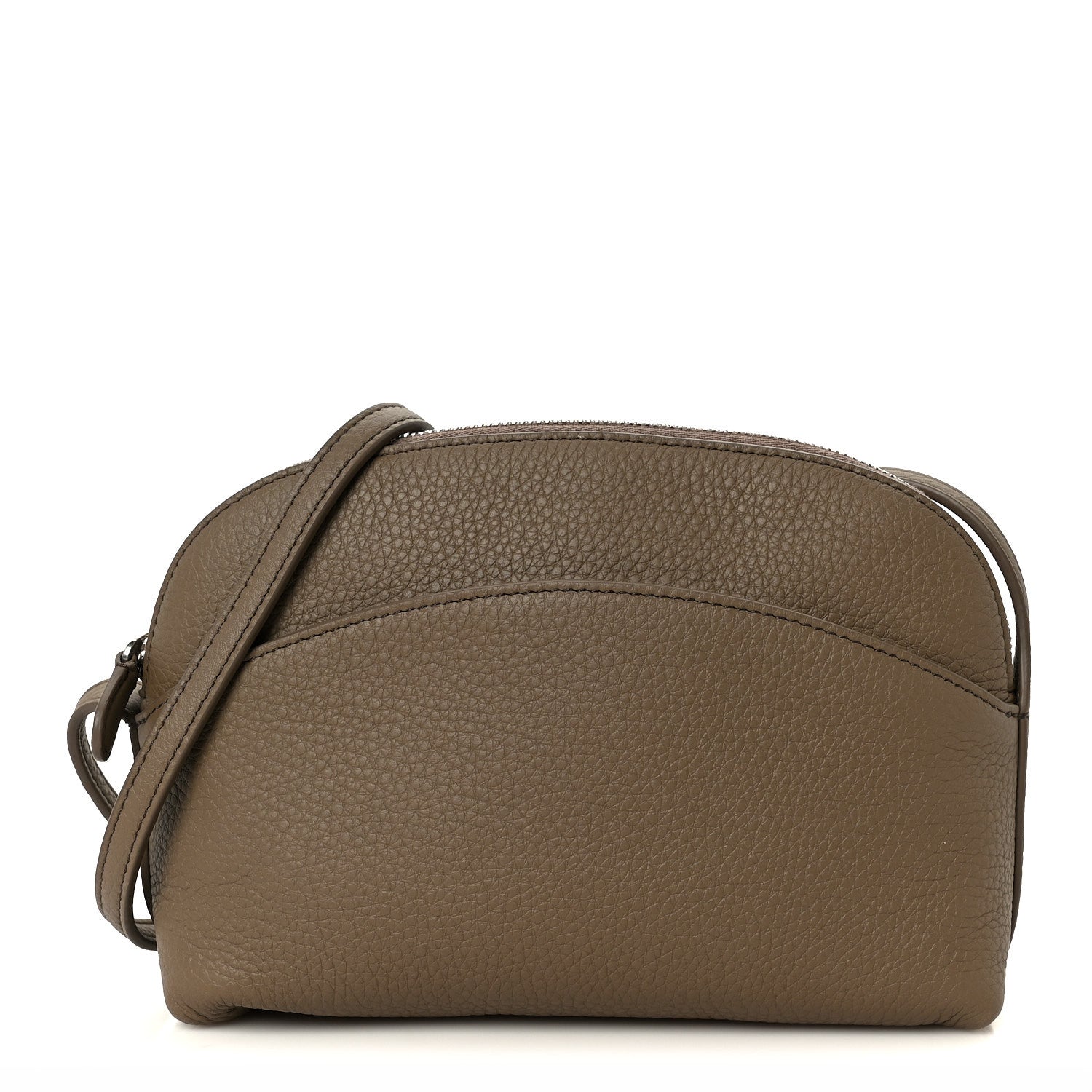 Grained Calfskin Annie E/W Crossbody Bag Smoked Taupe