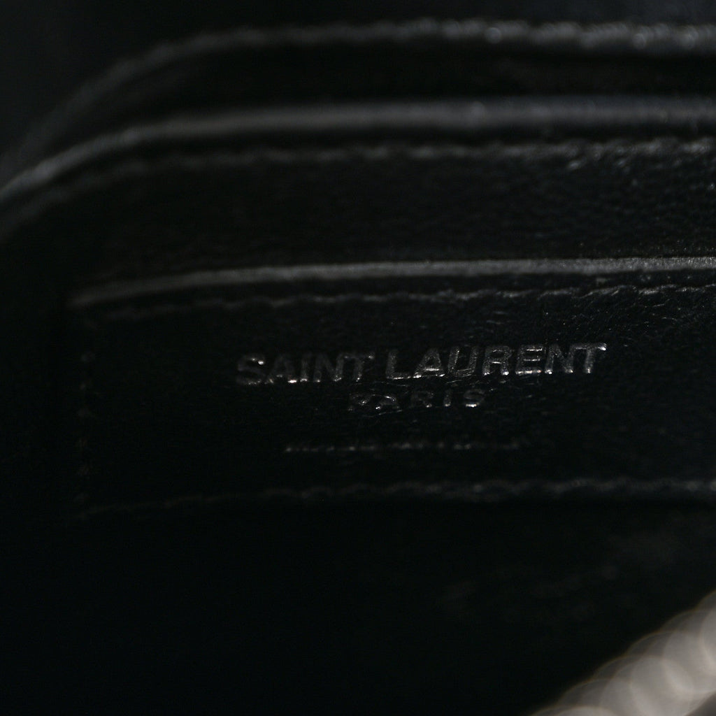 Calfskin Y Quilted Monogram Small Loulou Chain Satchel Black