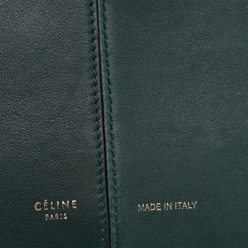 Smooth Calfskin Medium Tri-Fold Bag Bottle Green