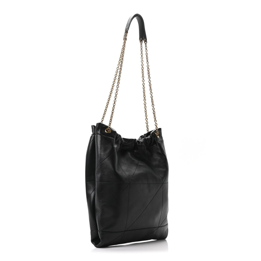 Lambskin Matelasse Monogram Medium Jamie 4.3 Pochon Black