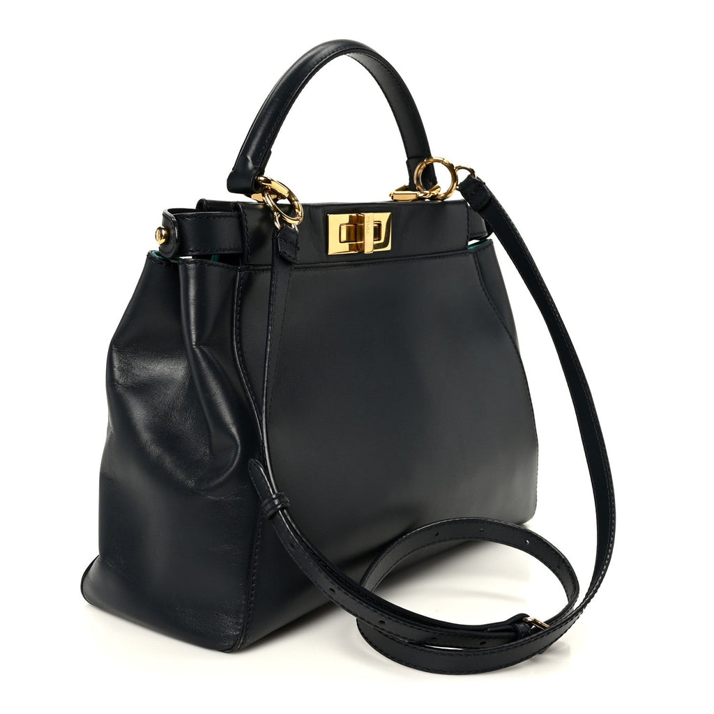 Vitello Morgan Shiny Nappa Medium Peekaboo Iconic Satchel Lavagna Lago