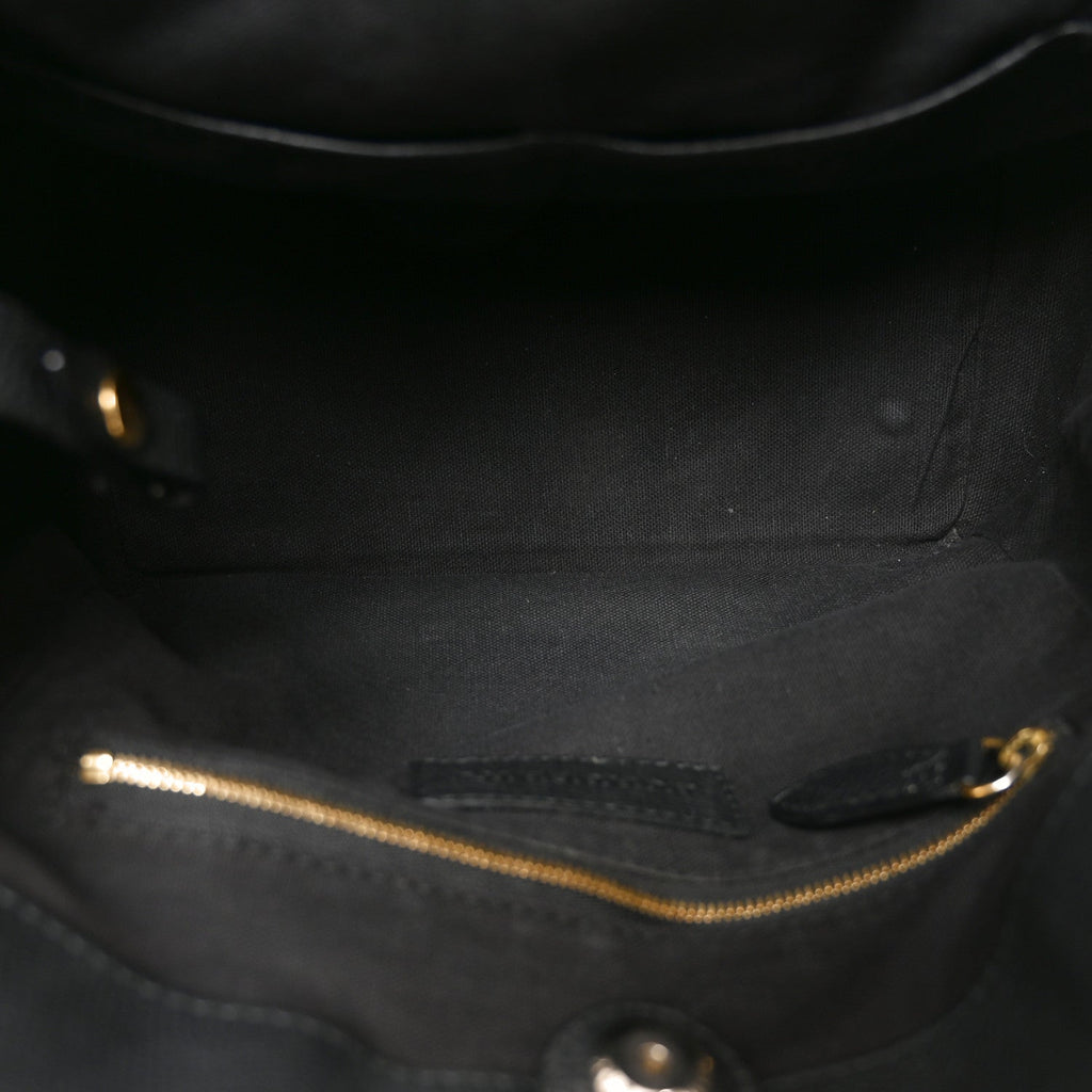 Grainy Calfskin House Check Small Canterbury Tote Black