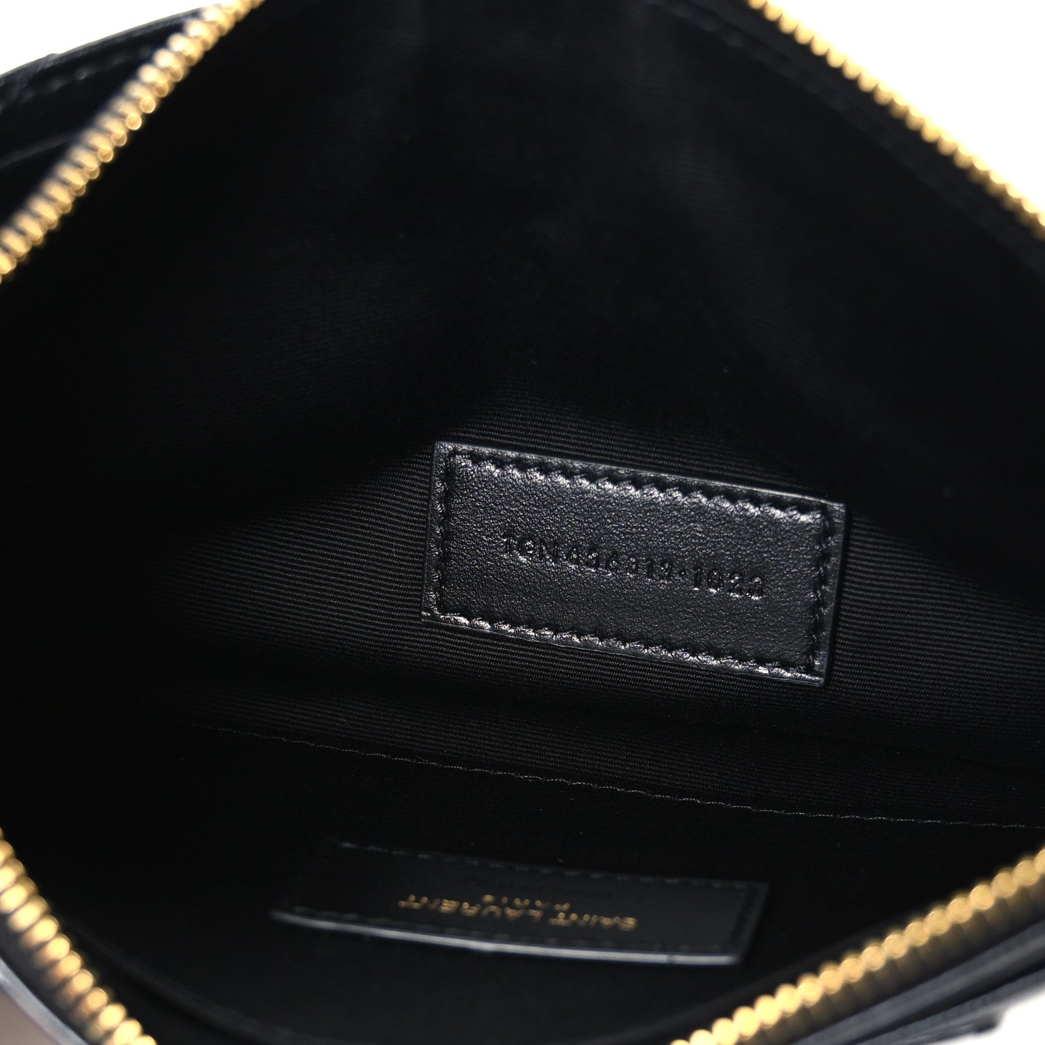 Lambskin Chevron Monogram Large Bill Pouch Black