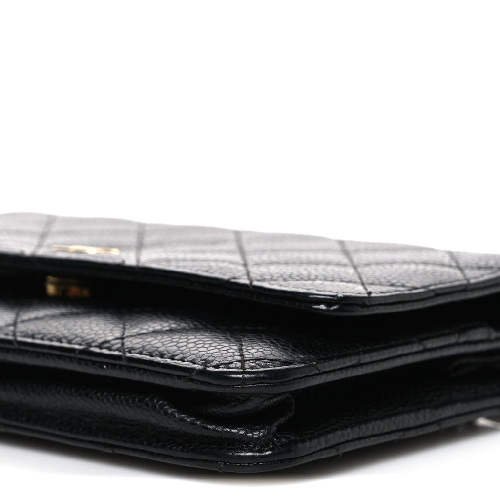Caviar Quilted Wallet On Chain WOC Black Black