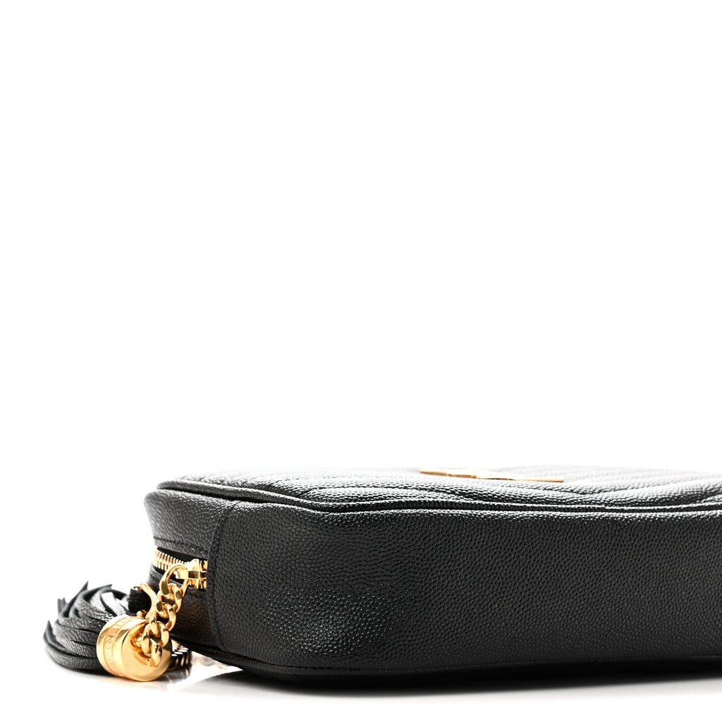 Grain De Poudre Matelasse Monogram Mini Lou Camera Bag Black