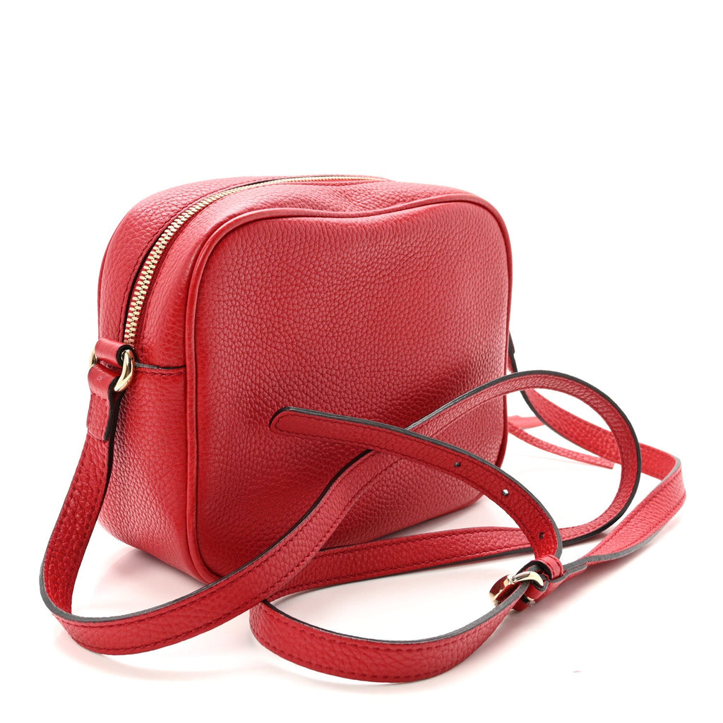 Pebbled Calfskin Small Soho Disco Bag Vibrant Red