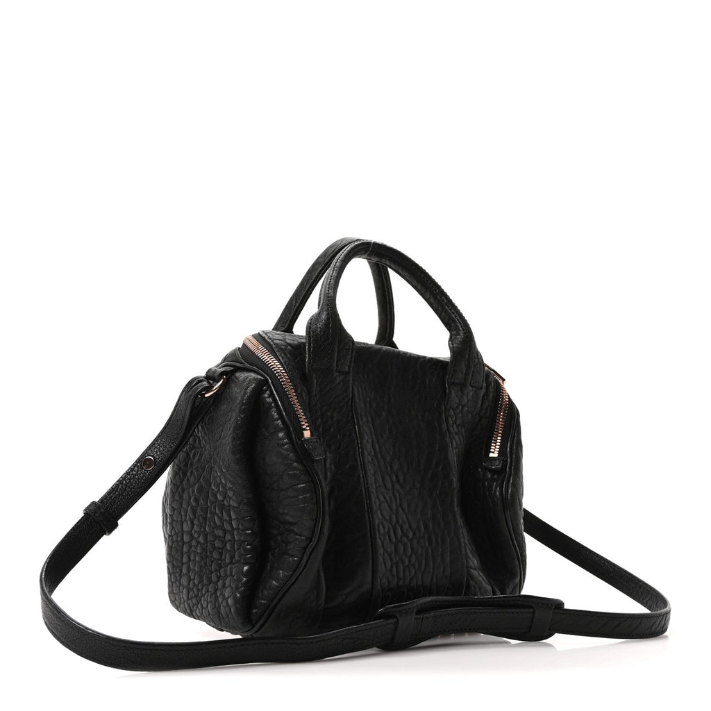 Pebbled Lambskin Rockie Black Rose Gold Hardware