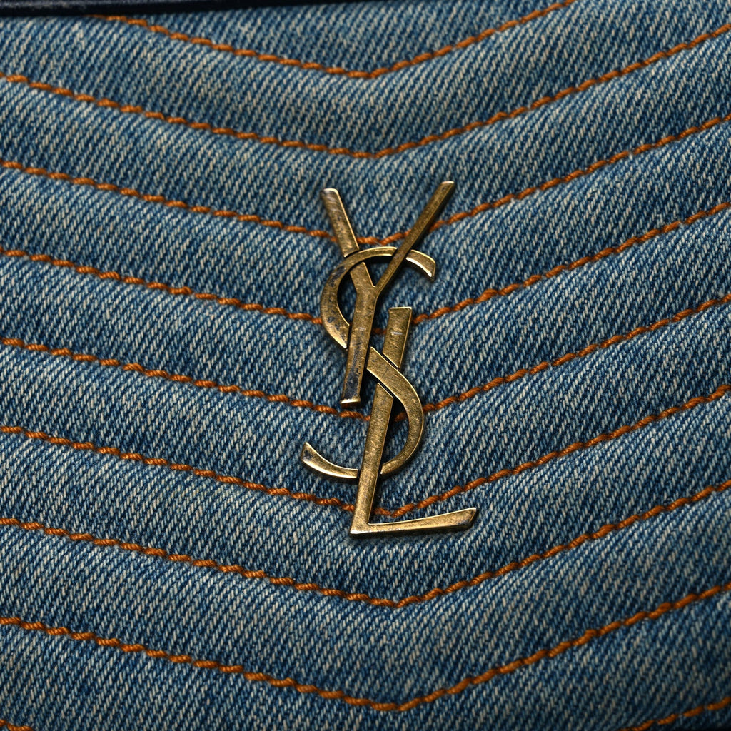 Denim Matelasse Monogram Mini Lou Camera Bag California Blue