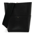 Soft Grained Calfskin Sangle Bucket Bag Black