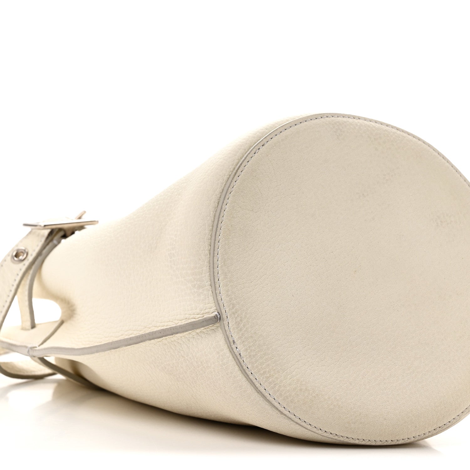 Supple Grained Calfskin Nano Big Bag Bucket White