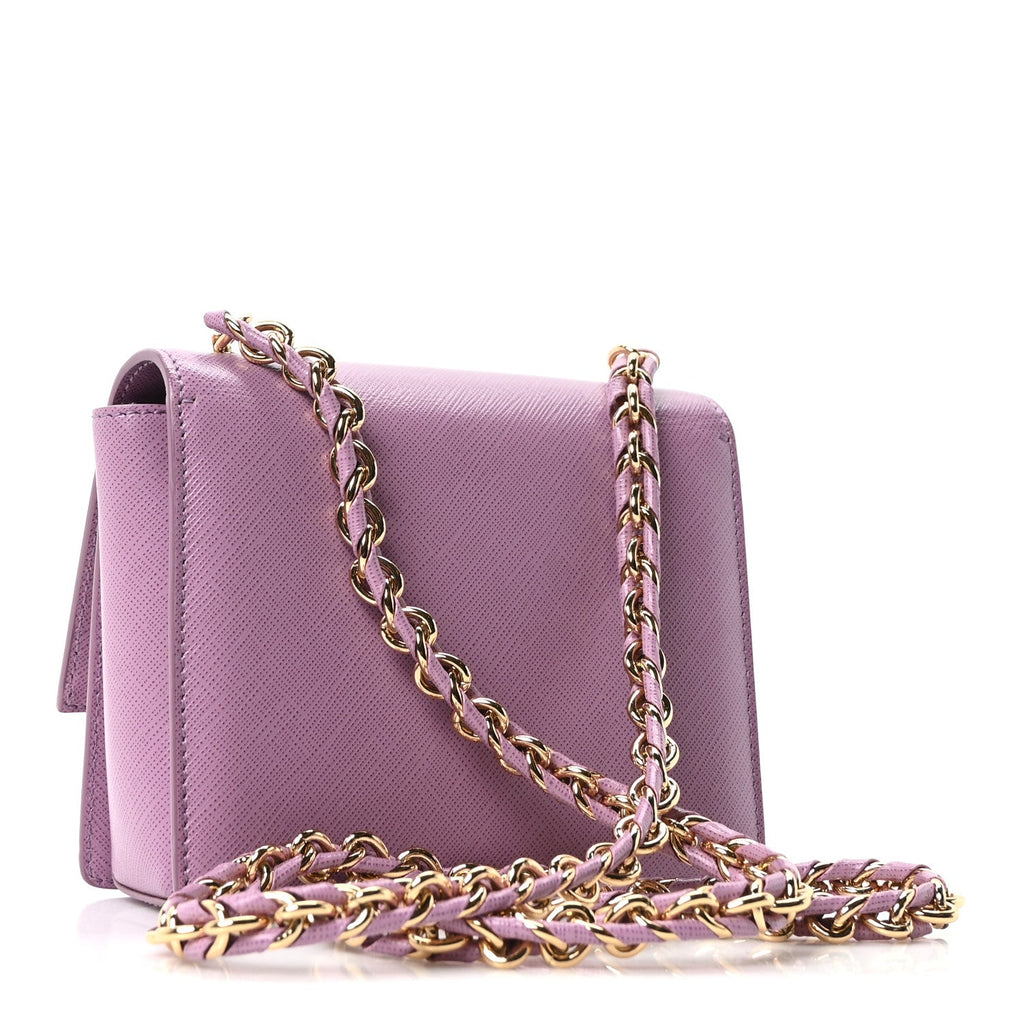 Printed Calfskin Ginny Crossbody Bag Purple