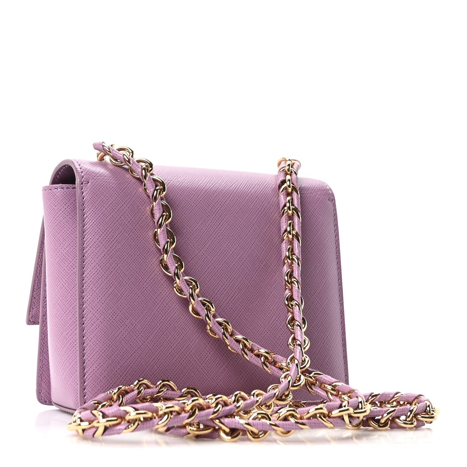 Printed Calfskin Ginny Crossbody Bag Purple