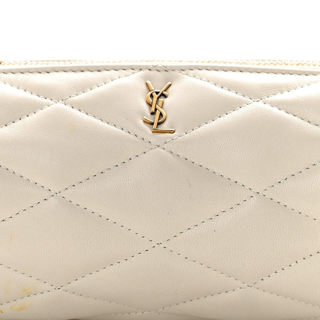 Lambskin Monogram Mini Sade Tube Bag Crema Soft