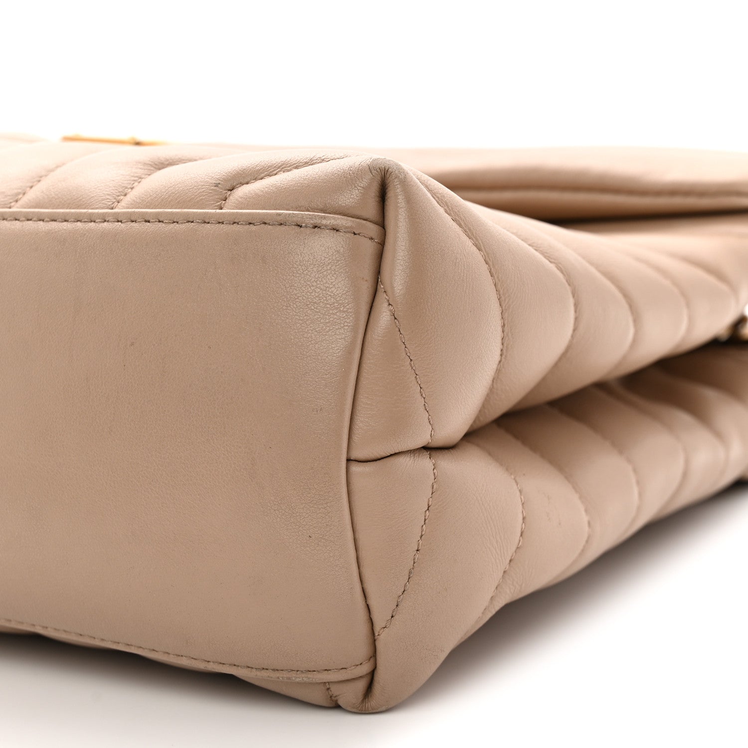 Calfskin Y Quilted Monogram Medium Loulou Chain Satchel Dark Beige