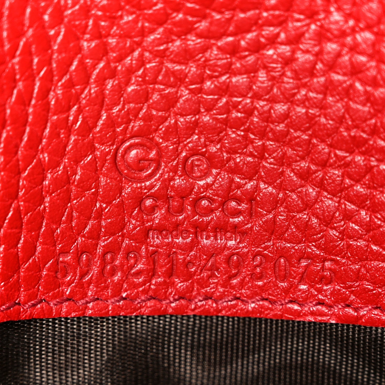 Pebbled Calfskin Soho Wallet on Chain Tabasco Red