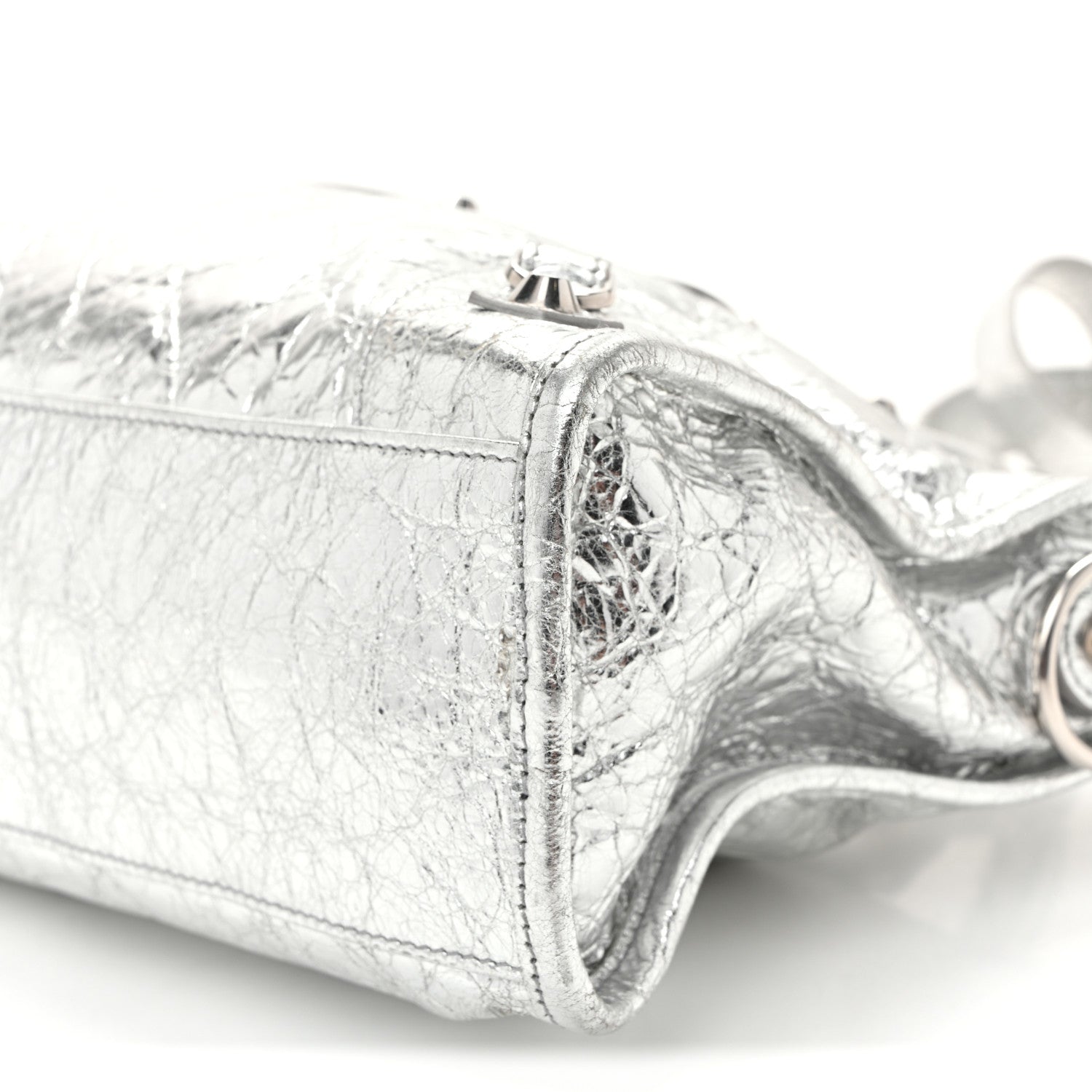Metallic Agneau Silver Hardware Small Le City Silver