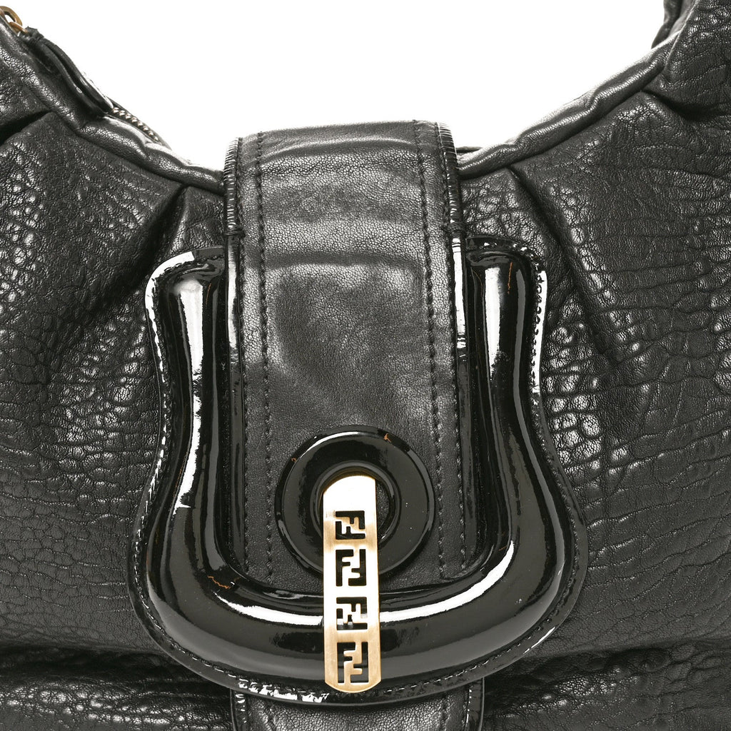 Nappa Patent B Buckle Hobo Black