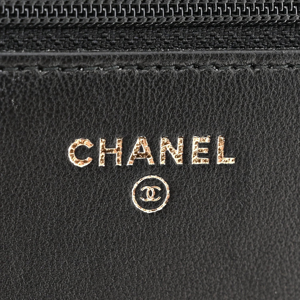 Velvet Pearl Diamond Embellished Wallet On Chain WOC Black