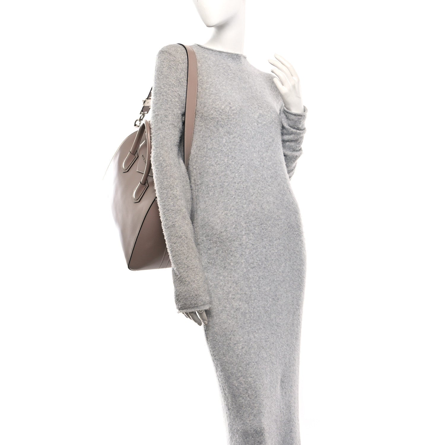 Shiny Lord Calfskin Medium Antigona Taupe