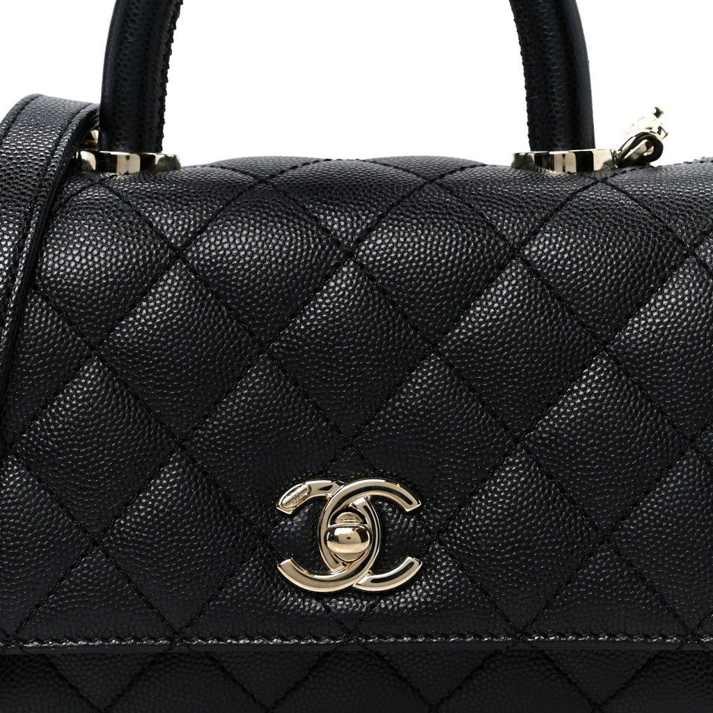 Caviar Quilted Extra Mini Coco Handle Flap Black