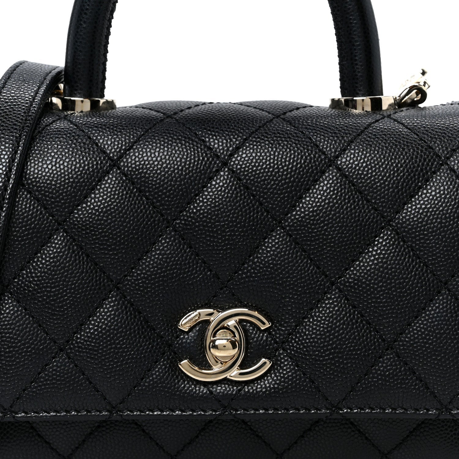Caviar Quilted Extra Mini Coco Handle Flap Black